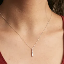 Collier Georas Or Blanc Oxyde