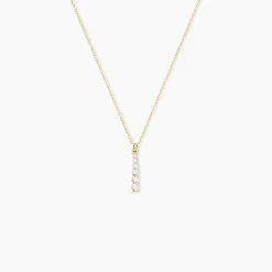 Collier Georas Or Jaune Oxyde De Zirconium