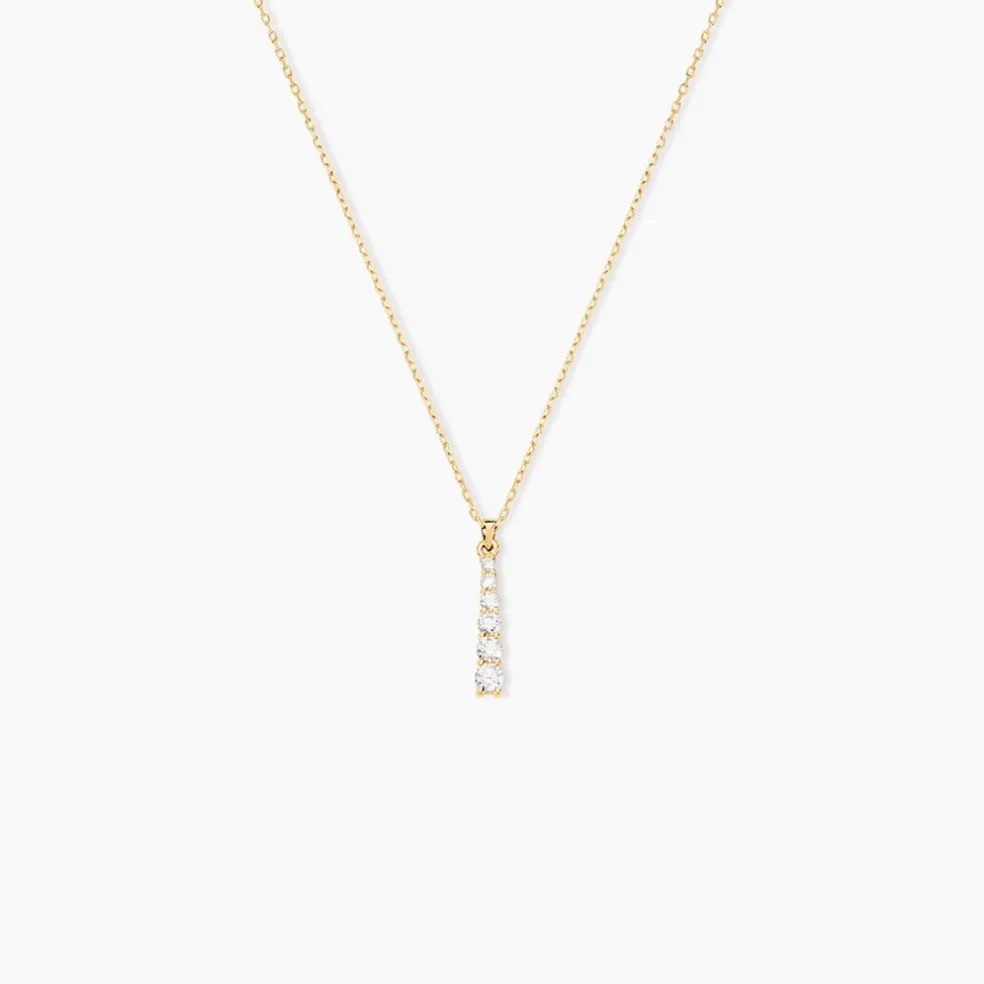 Collier Georas Or Jaune Oxyde De Zirconium