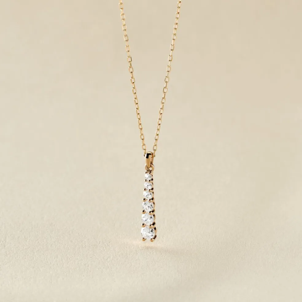 Collier Georas Or Jaune Oxyde De Zirconium
