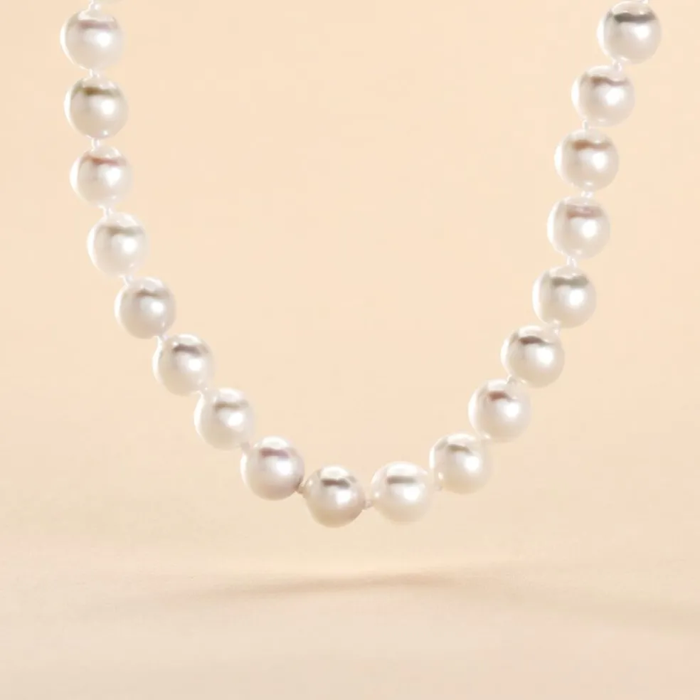 Collier Ghisele Or Jaune Perle De Culture D'akoya