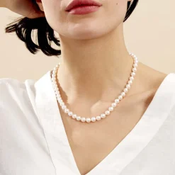 Collier Ghisele Or Jaune Perle De Culture D'akoya