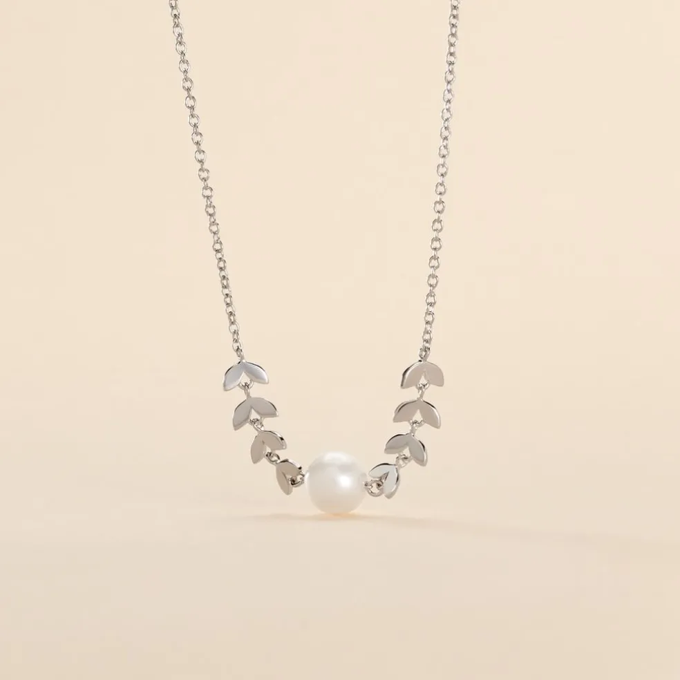 Collier Giacobbe Argent Blanc Perle De Culture