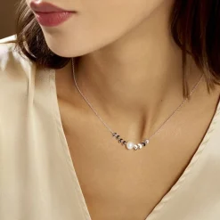 Collier Giacobbe Argent Blanc Perle De Culture