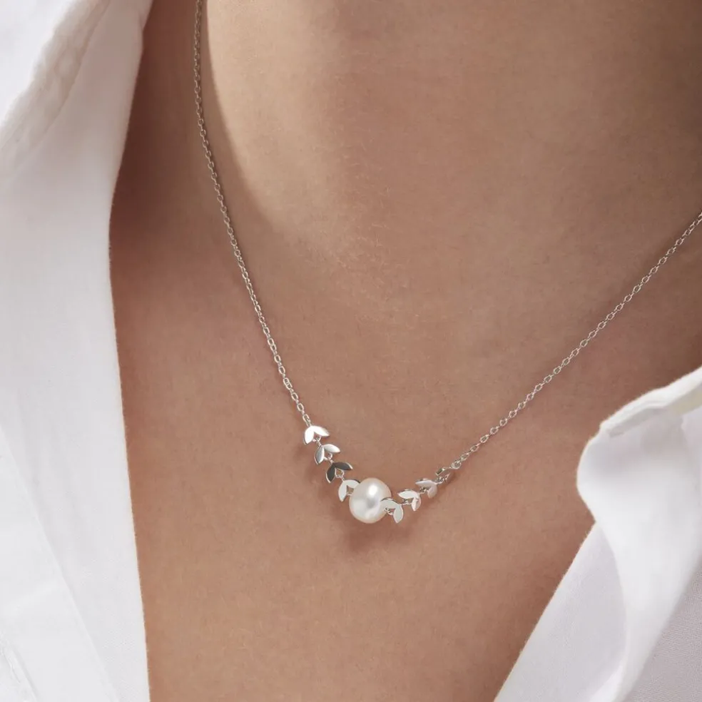 Collier Giacobbe Argent Blanc Perle De Culture