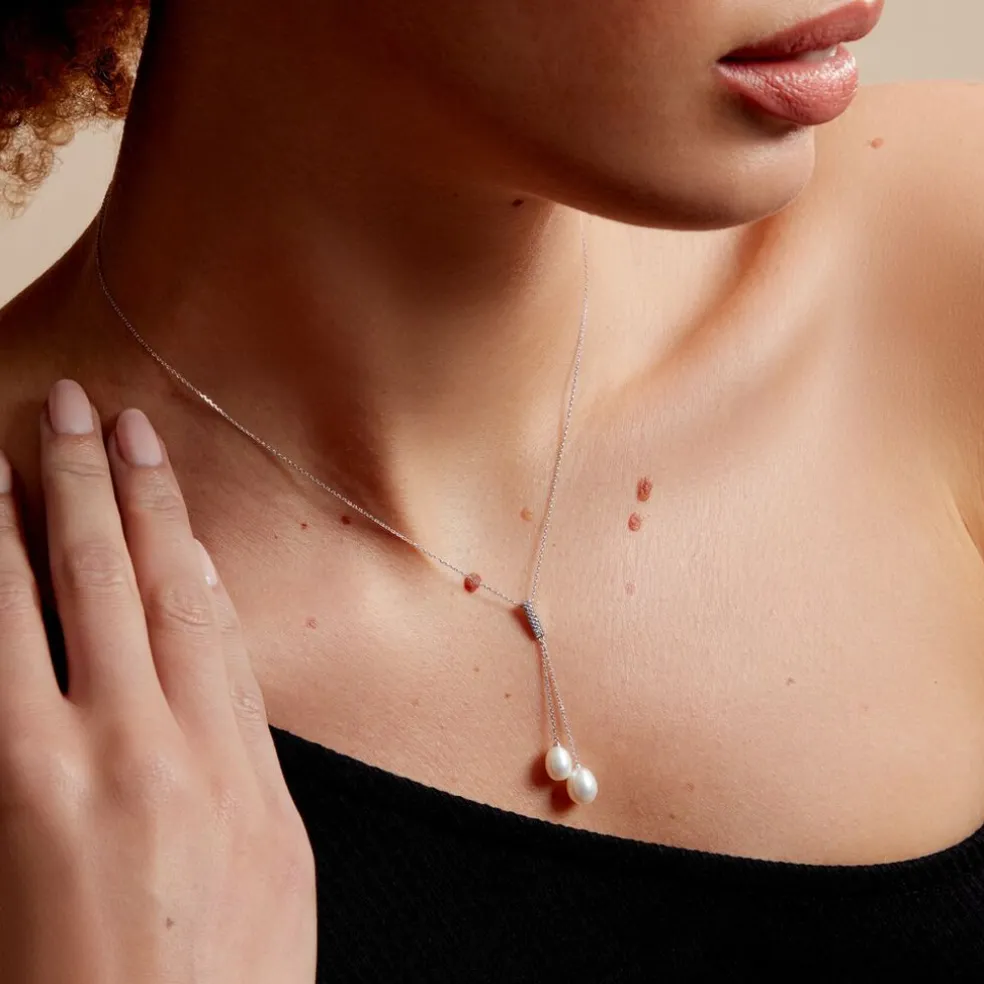 Collier Giacomo Or Blanc Perle De Culture