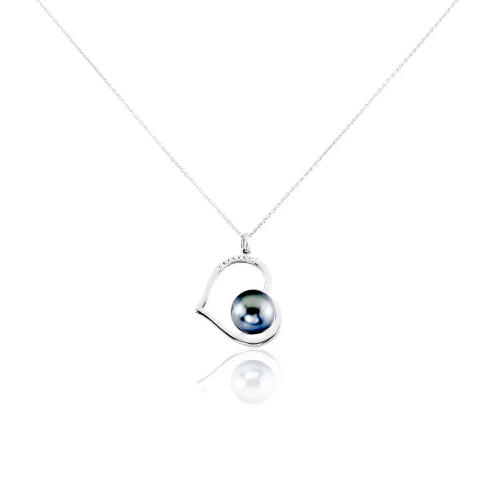 Collier Gian Or Blanc Perle De Tahiti Diamant