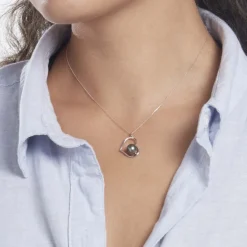 Collier Gian Or Blanc Perle De Tahiti Diamant