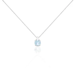 Collier Giana Or Blanc Topaze Et Oxyde De Zirconium