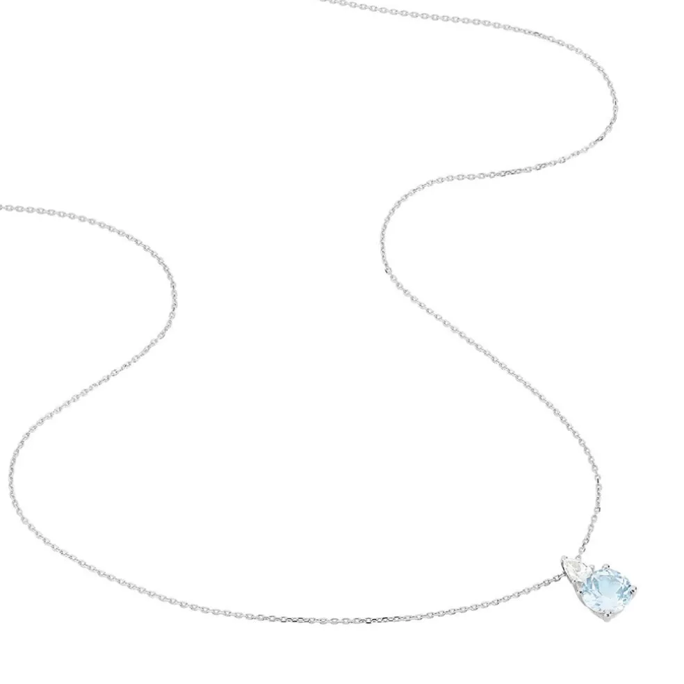 Collier Giana Or Blanc Topaze Et Oxyde De Zirconium