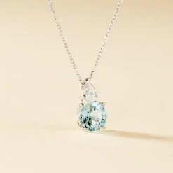 Collier Giana Or Blanc Topaze Et Oxyde De Zirconium