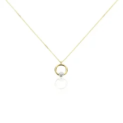 Collier Gisa Jaune Diamant Blanc