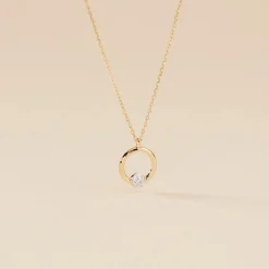 Collier Gisa Jaune Diamant Blanc