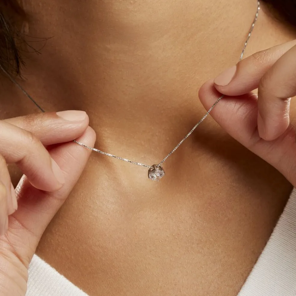 Collier Giulya Argent Blanc Oxyde De Zirconium