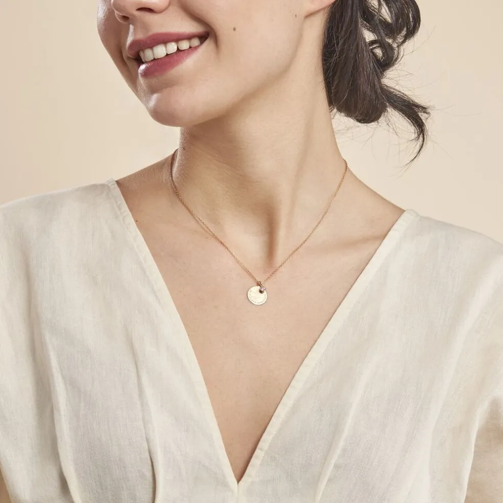 Collier Giusto Plaque Or Oxyde De Zirconium