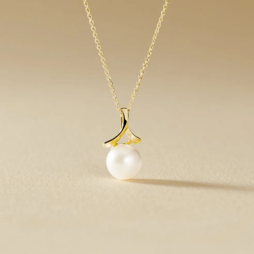 Collier Gladdie Or Jaune Perle De Culture
