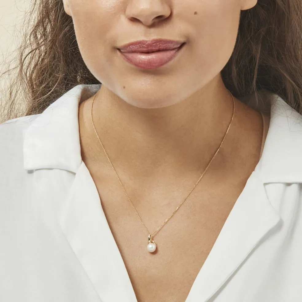 Collier Gladdie Or Jaune Perle De Culture