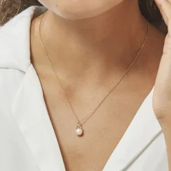 Collier Gladdie Or Jaune Perle De Culture