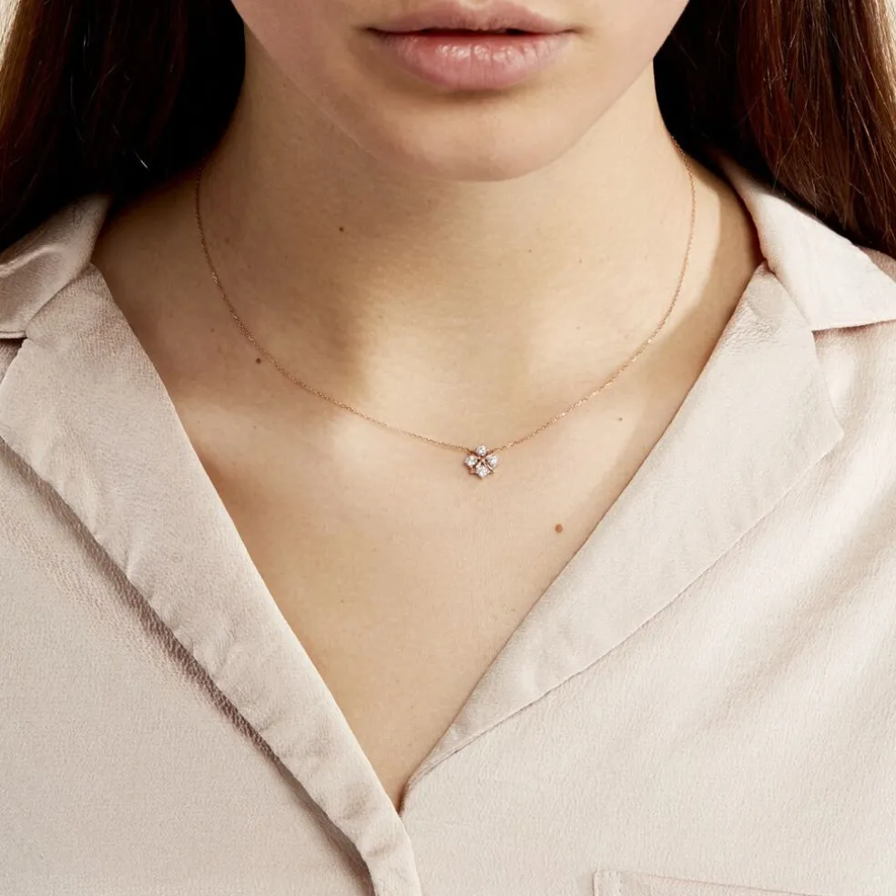 Collier Gladysse Or Rose Oxyde De Zirconium