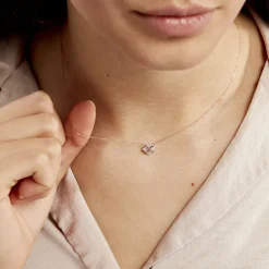 Collier Gladysse Or Rose Oxyde De Zirconium