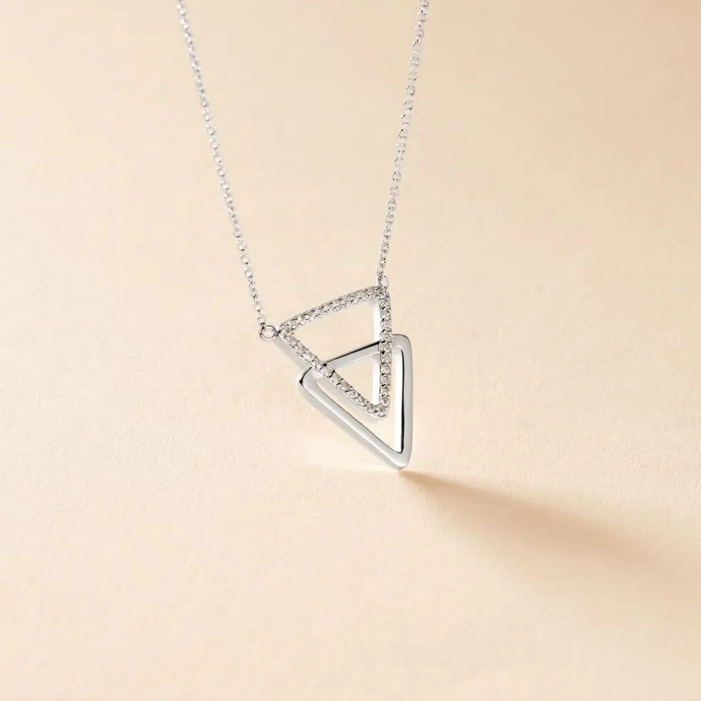 Collier Glorya Argent Blanc Oxyde De Zirconium