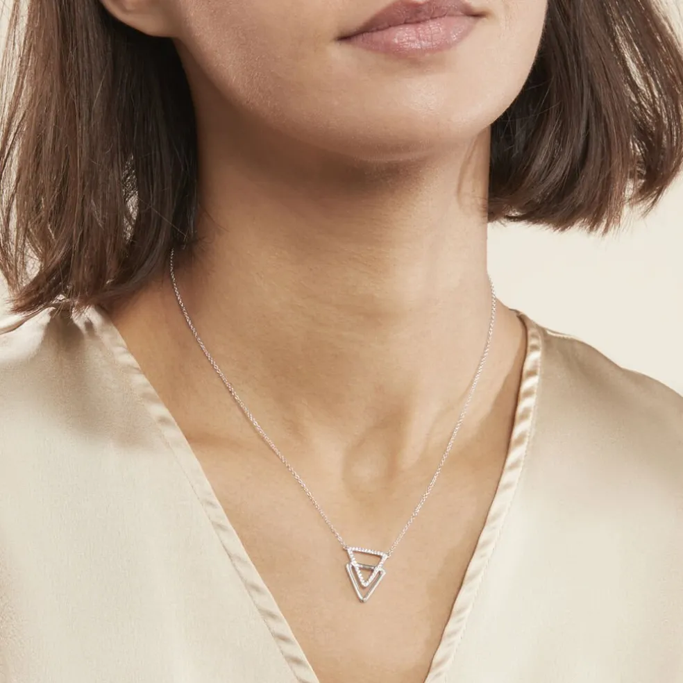 Collier Glorya Argent Blanc Oxyde De Zirconium