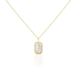 Collier Goddess Argent Doré Nacre