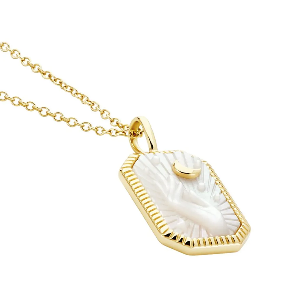 Collier Goddess Argent Doré Nacre