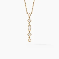 Collier Gold Chandelier Plaqué Or Doré Oxyde De Zirconium