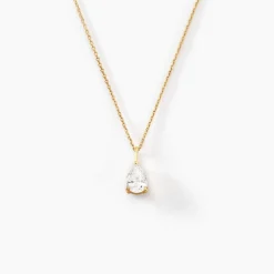 Collier Goutte Or Jaune Oxyde De Zirconium