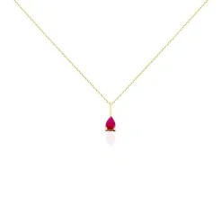 Collier Goutte Or Jaune Rubis