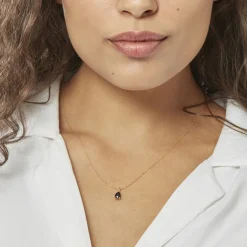 Collier Goutte Or Jaune Saphir