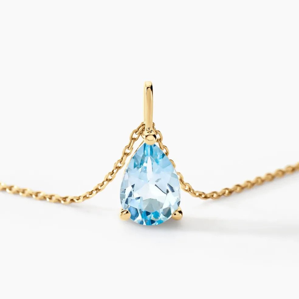 Collier Goutte Or Jaune Topaze