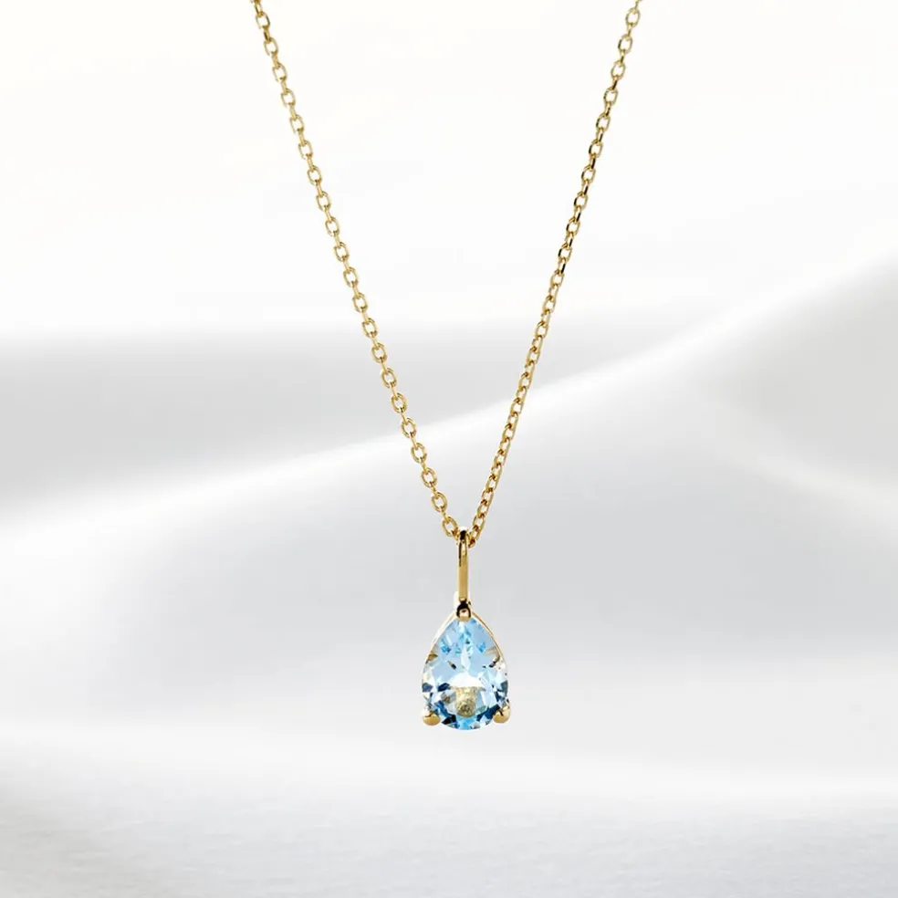 Collier Goutte Or Jaune Topaze
