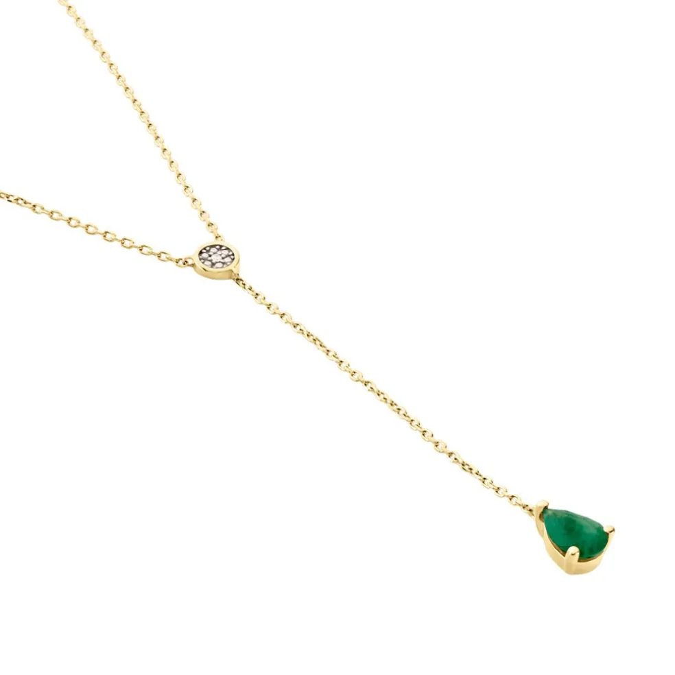 Collier Gracilia Or Jaune Emeraude Diamant
