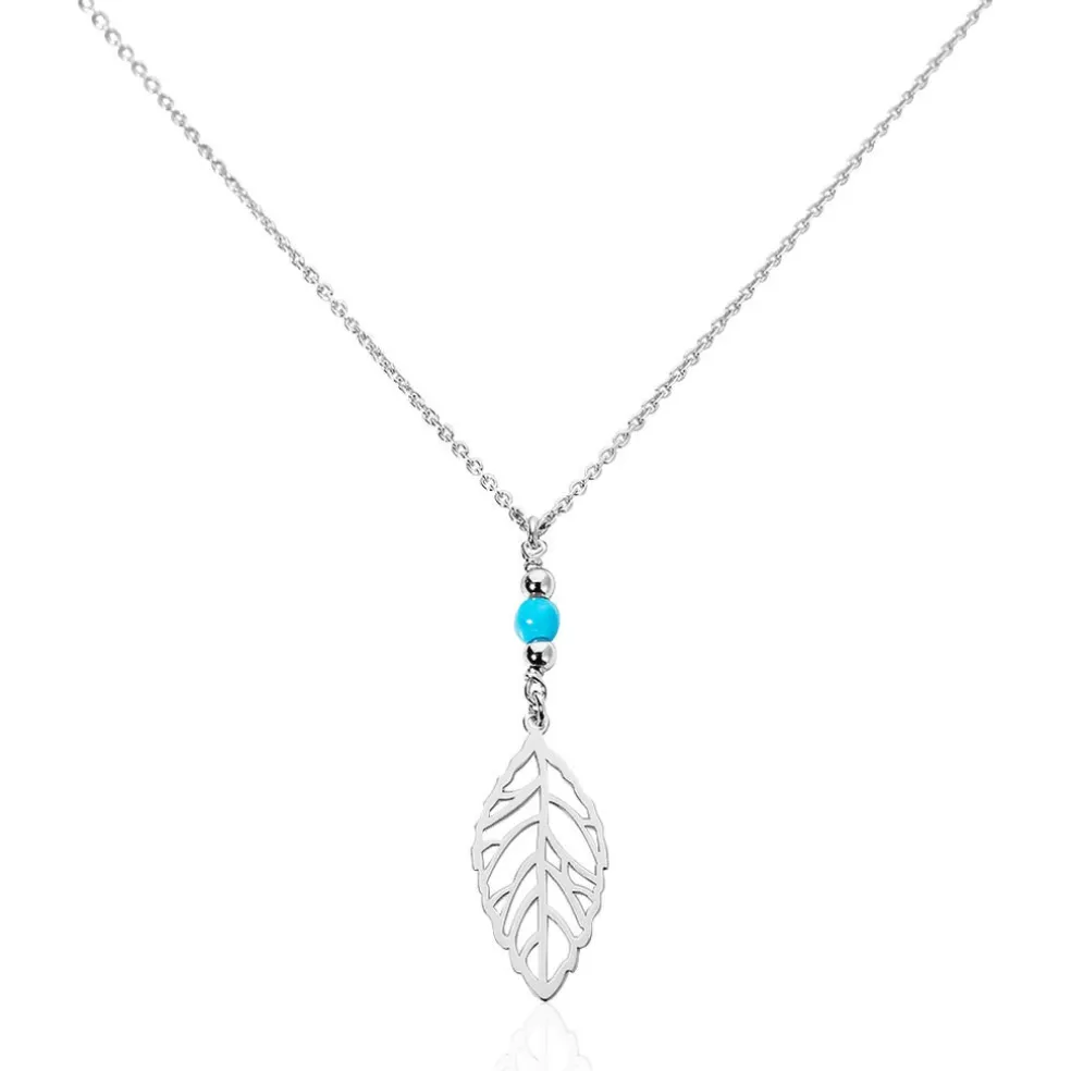 Collier Grethel Argent Blanc Turquoise