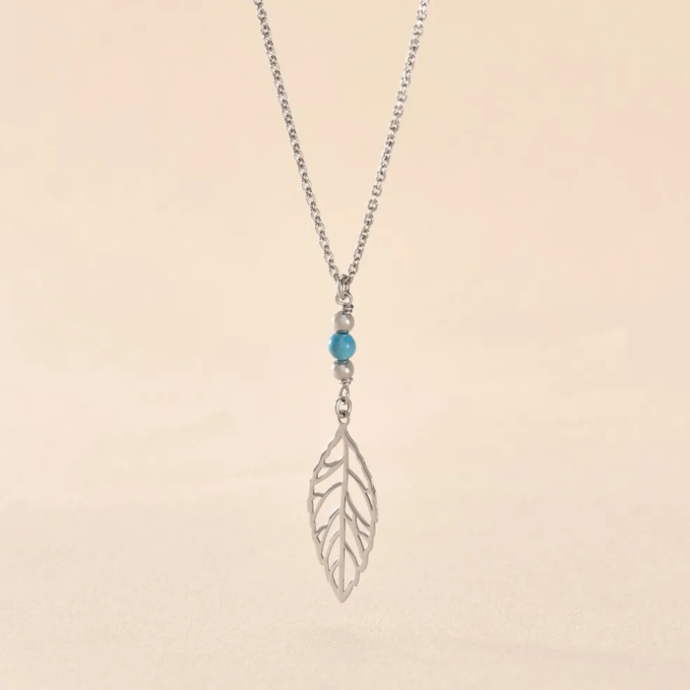Collier Grethel Argent Blanc Turquoise
