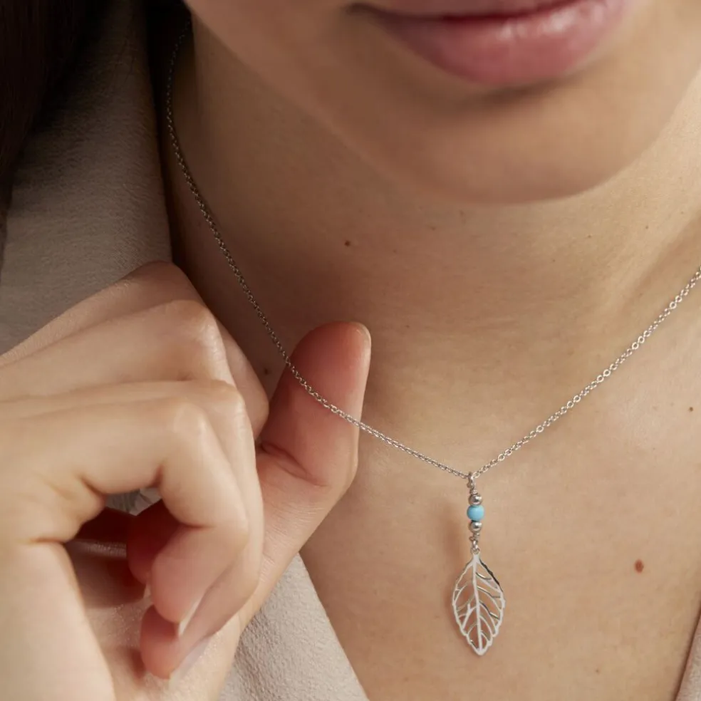 Collier Grethel Argent Blanc Turquoise