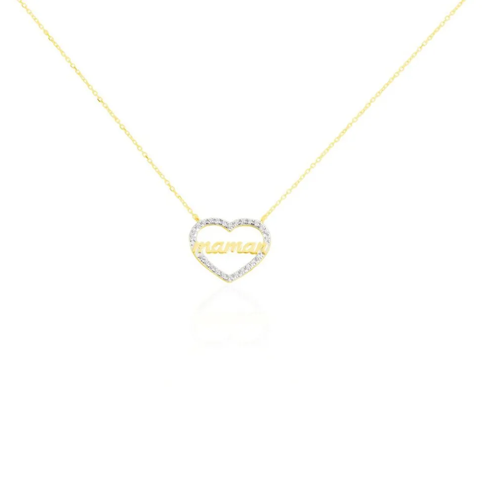 Collier Gyula Or Jaune Oxyde De Zirconium