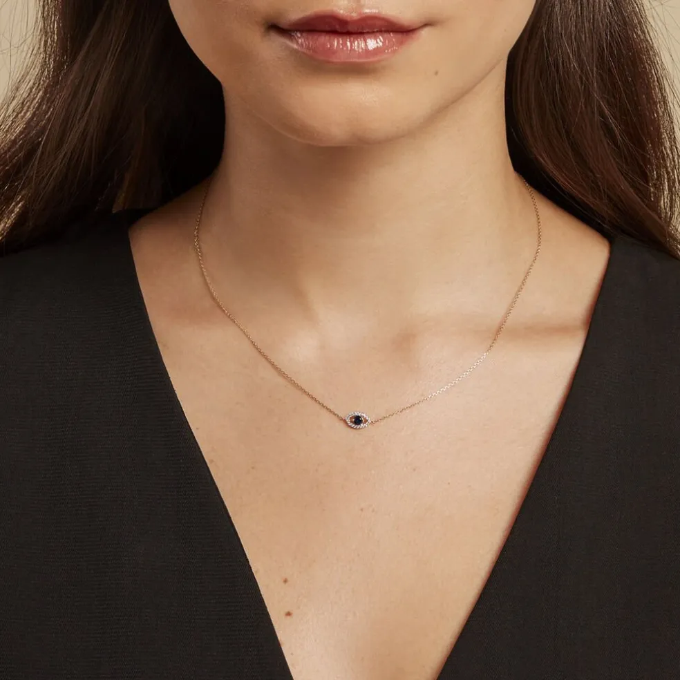 Collier Hajnal Or Jaune Topaze Oxyde De Zirconium