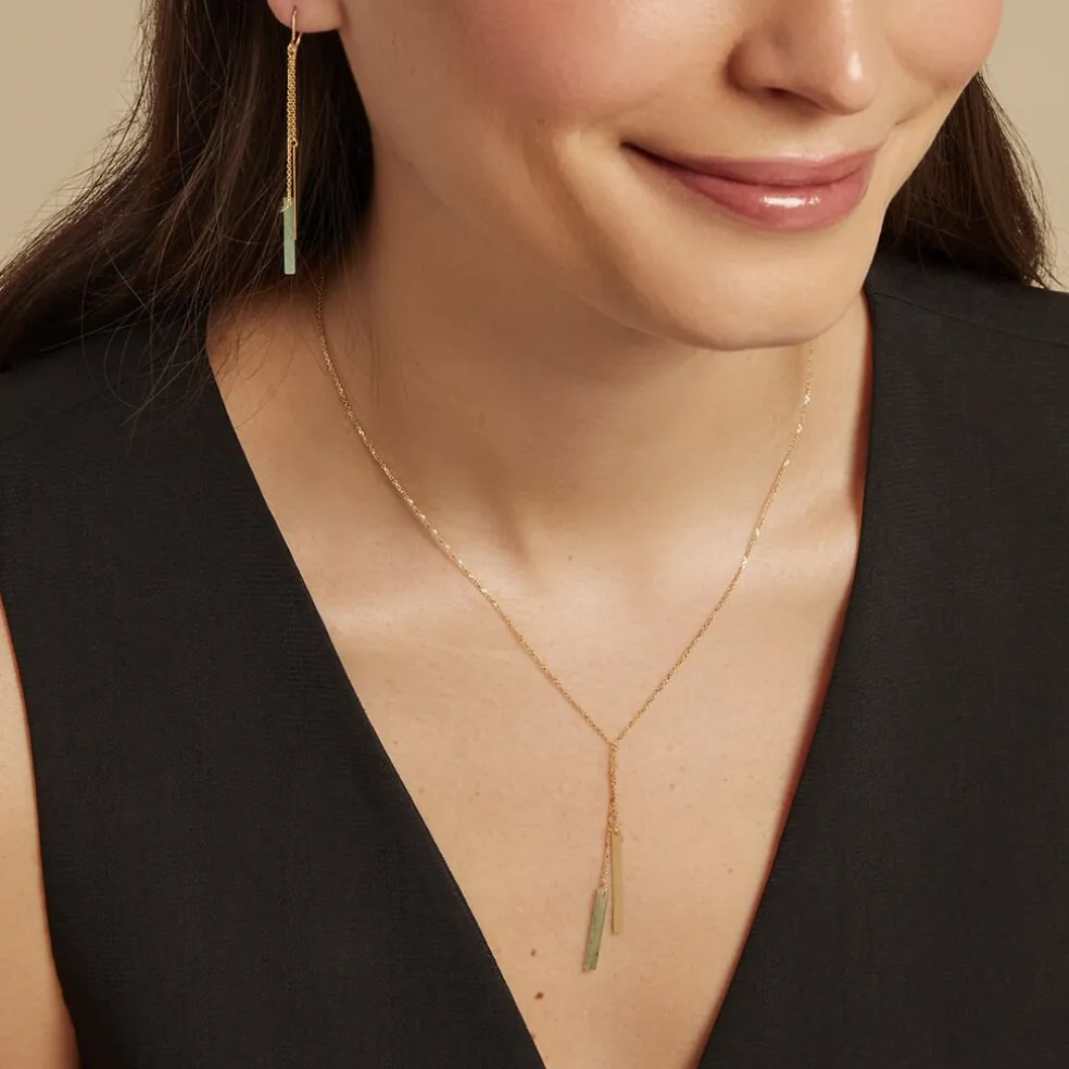 Collier Halcyone Or Jaune Aventurine