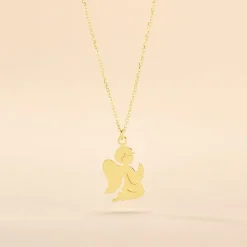 Collier Hallie Ange A Genoux Or Jaune