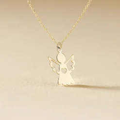 Collier Hallie Ange Et Coeur Or Jaune