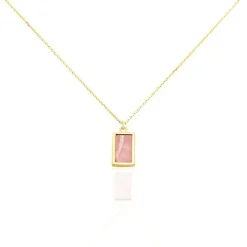 Collier Hallie Or Jaune Rhodochrosite