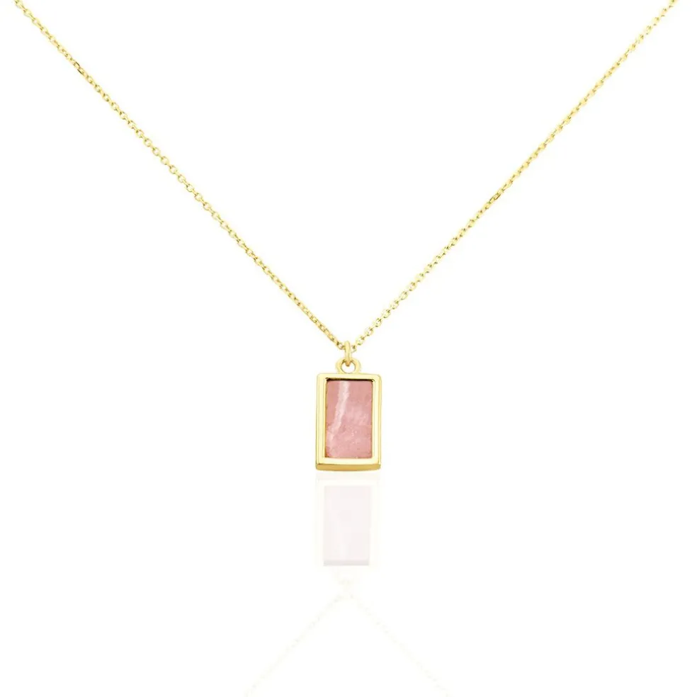 Collier Hallie Or Jaune Rhodochrosite