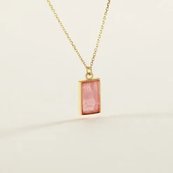 Collier Hallie Or Jaune Rhodochrosite