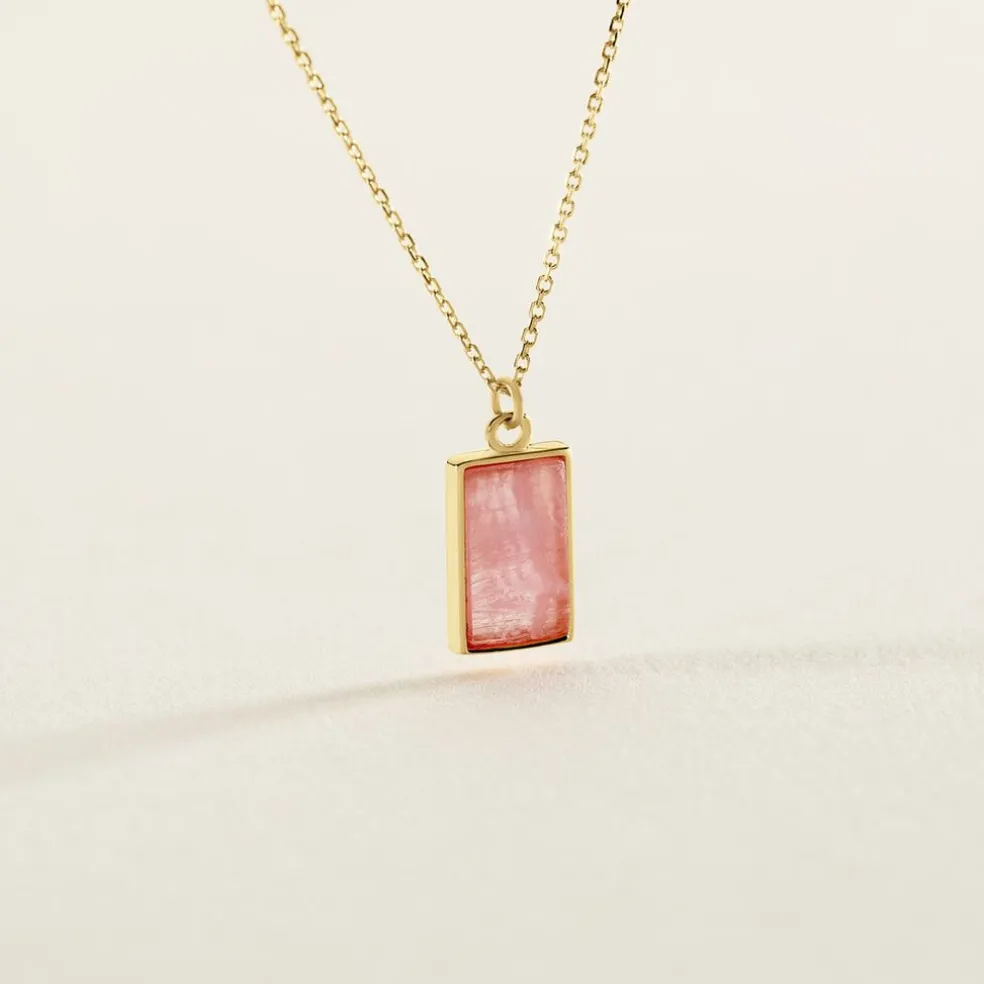 Collier Hallie Or Jaune Rhodochrosite