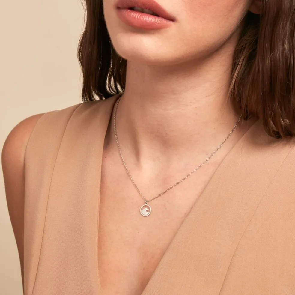 Collier Hawai Argent Blanc