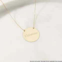 Collier Helenia Coeur Gravable Or Jaune