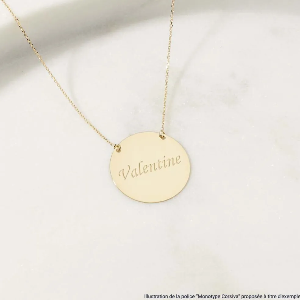 Collier Helenia Coeur Gravable Or Jaune